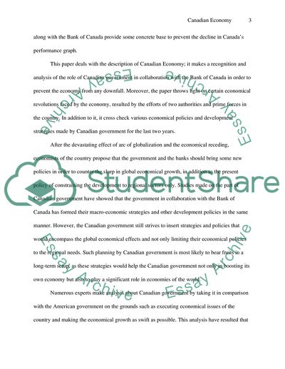 Canadian Economy from 2007 till 2009