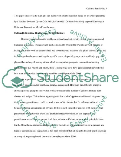 Cultural Sensitivity in Nursing