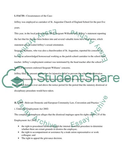 Analysis of Cases Concerning Sexual Discrimination