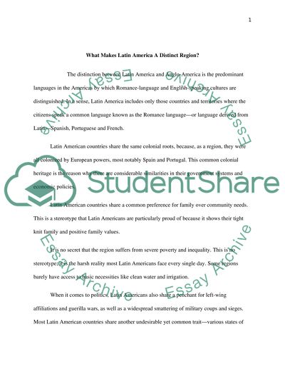 What Makes Latin America a Distinct Region