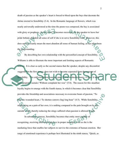 To Sensibility by Helen Maria Williams