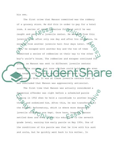 Charles Milles Mansons Life