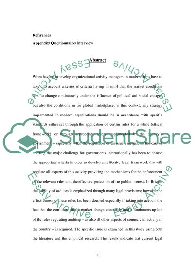 Reforming Auditor Legal Liability: Government, Practitioners and Scholars