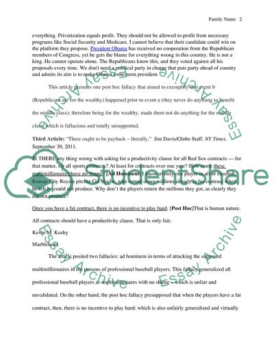 Fallacies Exercise Assignment