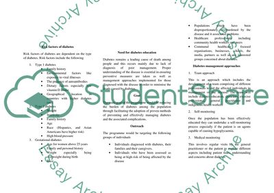 Need for Diabetes Education