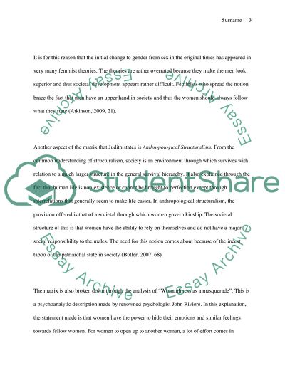 Heterosexual Matrix in Gender Trouble by Judith Buttler