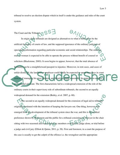 Court and Tribunal in the English Legal System