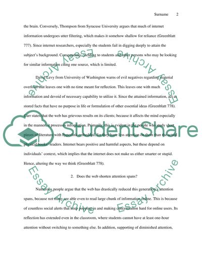 Is the Web Changing the Way We Think