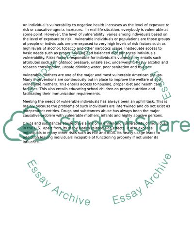 Fcators Affecting Vulnerability and Assessment of Needs
