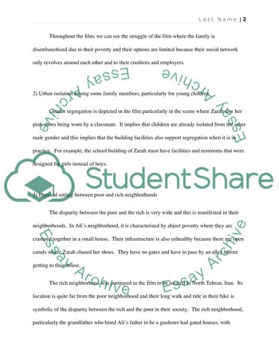 Urban Planning Issues in the Film Children of Heaven