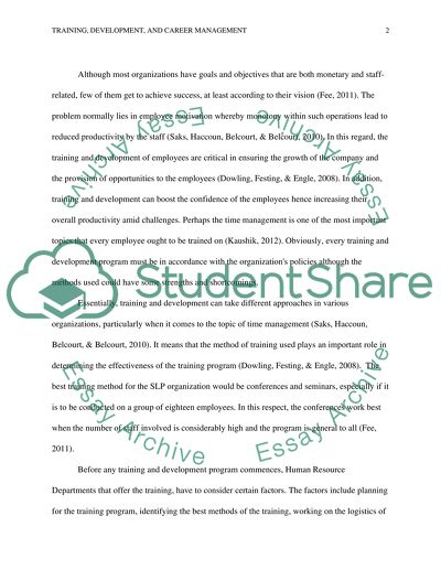 SLP 4 HR Training, Development, and Career Management