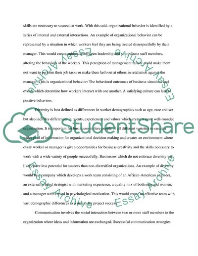 Organizational Behavior TerminologyandConcepts Paper