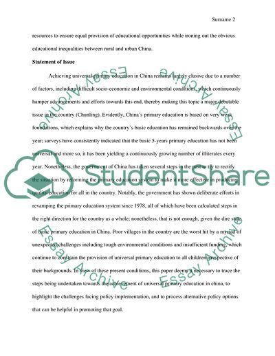 Achieving Universal Primary Education in China
