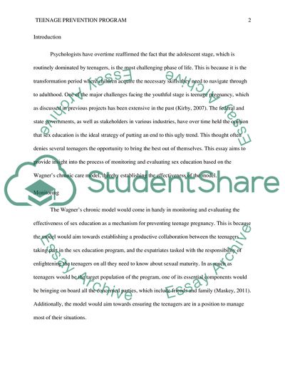 Teenage Pregnancy Prevention Program