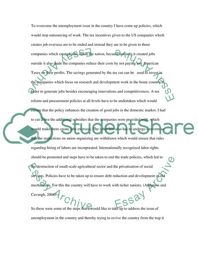 Economics - Addressing the Issue of Unemployment in the USA
