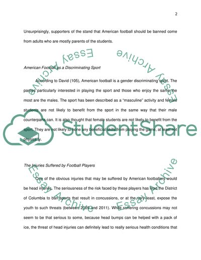 Should American Football Be Banned from Highschool