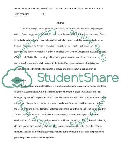 Health Benefits of Green Tea to Reduce Cholesterol, Heart Attack and Stroke