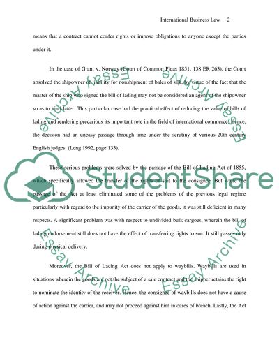 International Business Law: The Concept of a CIF Contract