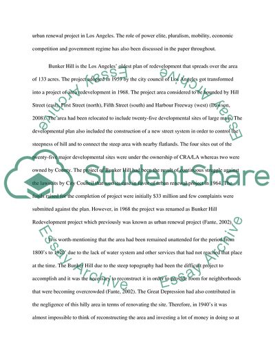 Urban Renewal Project of Los Angeles - Redevelopment of Bunker Hill