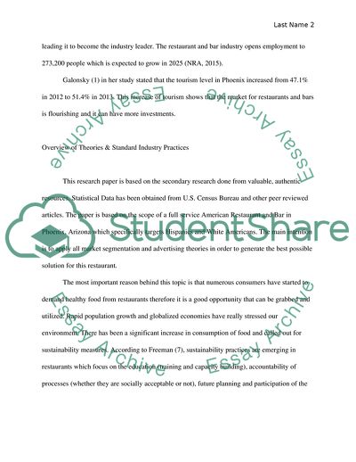 Market Strategic for Full-Service American Restaurant and Bar