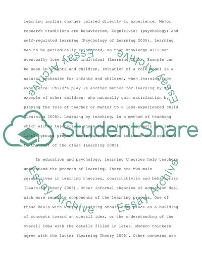 Constant and Continuing Process of Learning