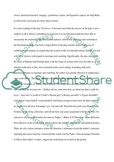 Aphra Behns The Rover