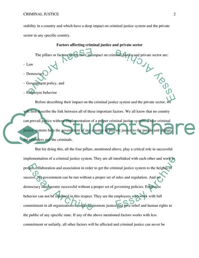 Criminal Justice and Private Sector