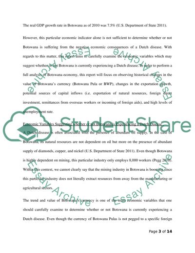 Botswana and a Dutch Disease