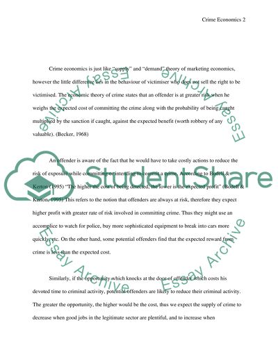 The Economic Theory of Crime