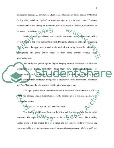 Technical Aspects and History of Typography