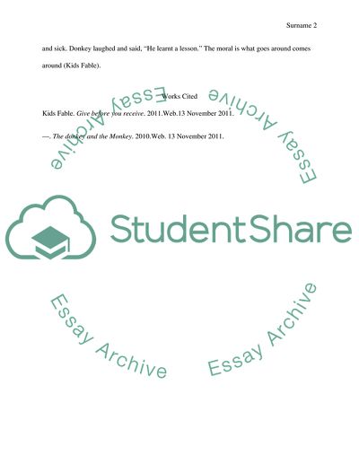 Fables: give before you receive