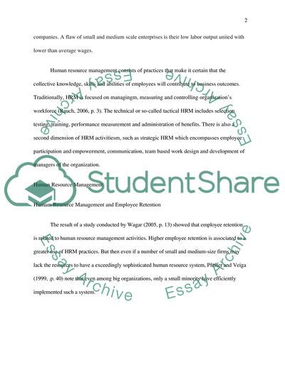 Human Resource Management Practices Implementation