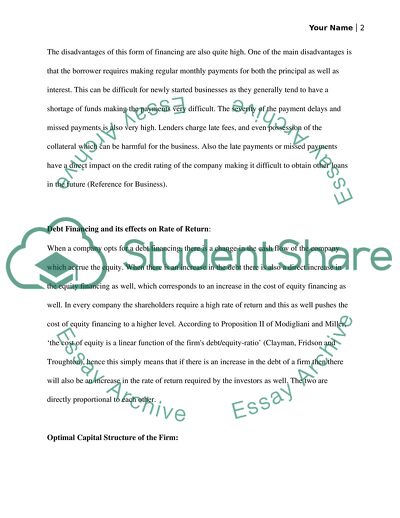The Capital Structure Decision and the Cost of Capital