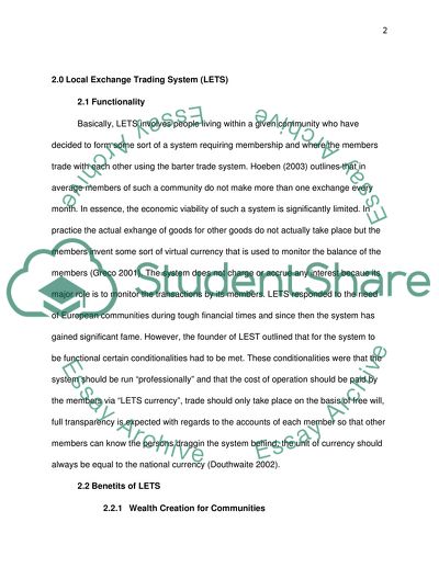 Alternative Forms of Currency