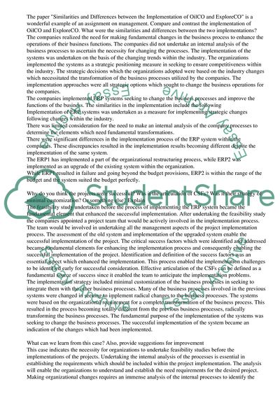 The Implementation of OilCO and ExploreCO