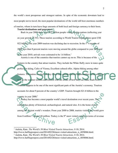 Tourist Destinations and Generators