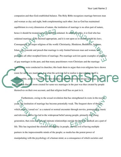 Threat to the Institution of Marriage