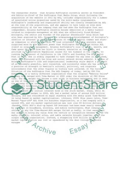 Organizational ledership at the Huffington Post