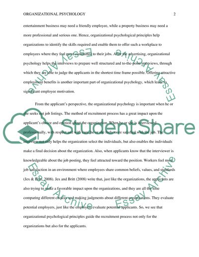 Organizational Psychology