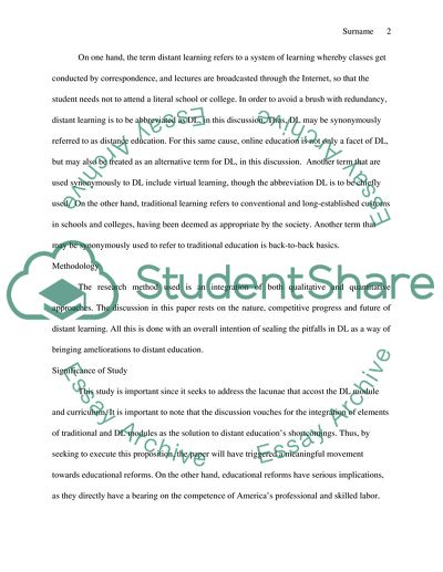 Distant Learning as a Viable Alternative to Traditional System of Learning