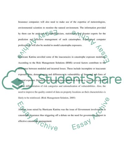 Catastrophe Management