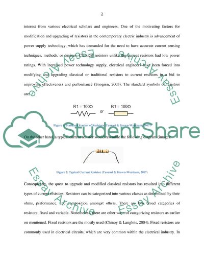 Resistor Manufacture and Optimization
