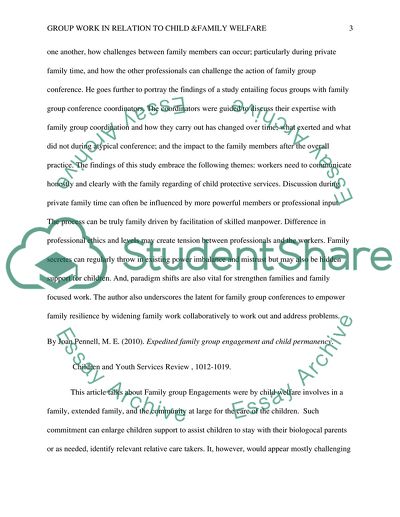 Child and Family Welfare