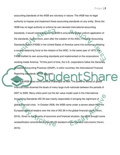 FINANCIAL REPORTING - INTERNATIONAL ACCOUNTING STANDARS
