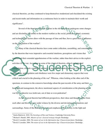 Classical Theorists and Warfare