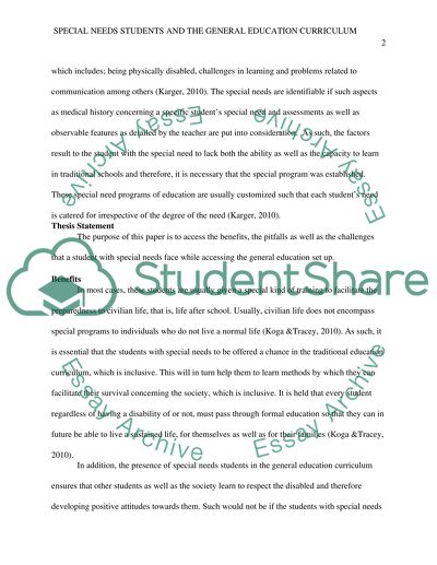 Quality Education for Children with Special Needs