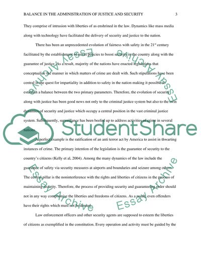 Balance in the Administration of Justice and Security