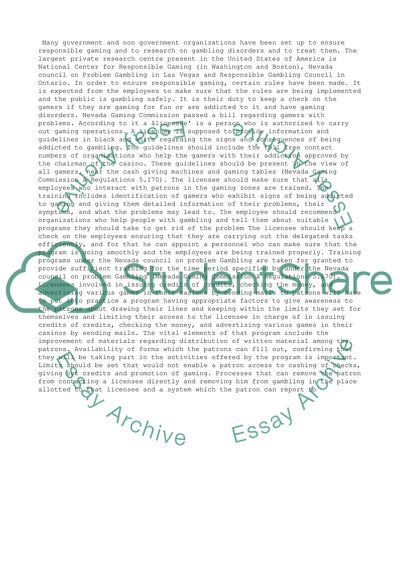 Responsible Gaming Project