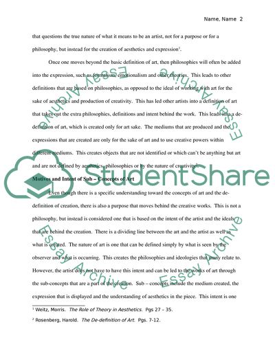 Defining Artist Intent and Expression