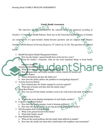 Family Health Assesment